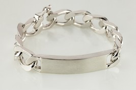 Sterling Silver Chunky Cuban Link ID Bracelet 6.5&quot; 44 Grams - $663.12