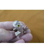 y-fro-46 baby FROG figurine tan gray stone gemstone SOAPSTONE love littl... - €7,72 EUR