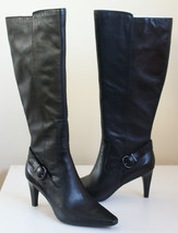 $200 Circa Joan David Entertain Leather Knee Zip Boots Women&#39;s 10 New In Box - £66.73 GBP