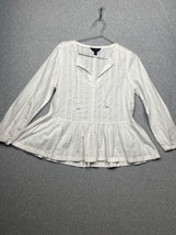 J Crew Womens Blouse Sz 8 Boho Prairie Texture Peasant Cottagecore Simple Cotton - £24.59 GBP