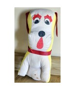 Vintage Carnival Fair Prize Stuffed Toy Dog 1960s Yellow &amp; White SEE DES... - $222.19 MXN
