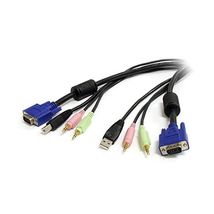 StarTech 4-in-1 USB VGA KVM Switch Cable with Audio and Microphone, 6 ft  - $56.00