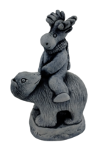Glacial Ice Age Sculptures Moose and Polar Bear 5.75 in Tall Hand Crafted - £17.32 GBP