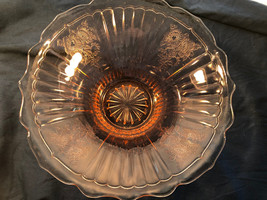 Pink Mayfair 12 Inch Deep Scalloped Fruit Bowl Mint Depression Glass - £23.59 GBP