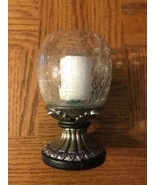 Cracked Glass Candle Holder-RARE VINTAGE-SHIPS N 24 HOURS - $548.34 MXN