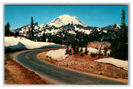 Roadside View Mt Rainier from Chinook Pass in Washington State Postcard Unposted - £3.83 GBP