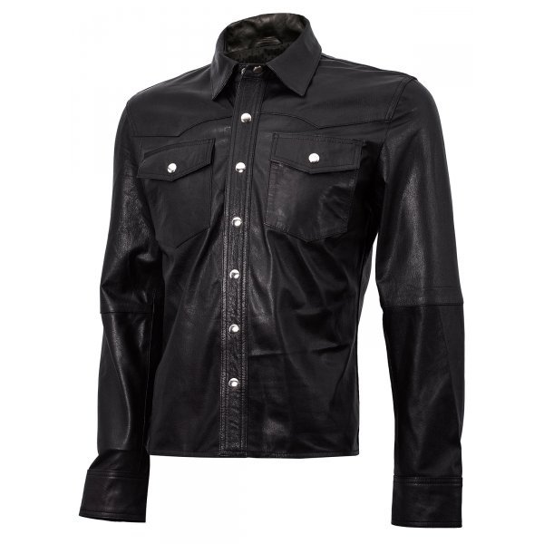 LE Leather Shirt in Black