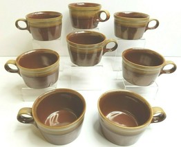 8 Mikasa Potters Art Ben Seibel VTG Organic Brown Beige Retro Coffee Mug Tea Cup - £46.41 GBP