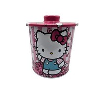Hello Kitty Sanrio Tin Kitchen Canister Round Cookie Jar Pink White NWT - $465.68 MXN
