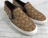 Coach Shoes Womens 10 B Brown All Over Logo Print Chrissy Round Toe Slip On - $74.44