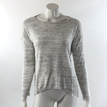 Lou &amp; Grey Ann Taylor Sweater Size Medium White Gray Space Dye Boatneck Pullover - £12.61 GBP