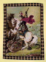 Saint George Slaying Dragon Jacquard Woven Christian Tapestry Wall Decor... - $144.91 MXN+