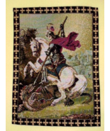 Saint George Slaying Dragon Jacquard Woven Christian Tapestry Wall Decor... - $7.78+