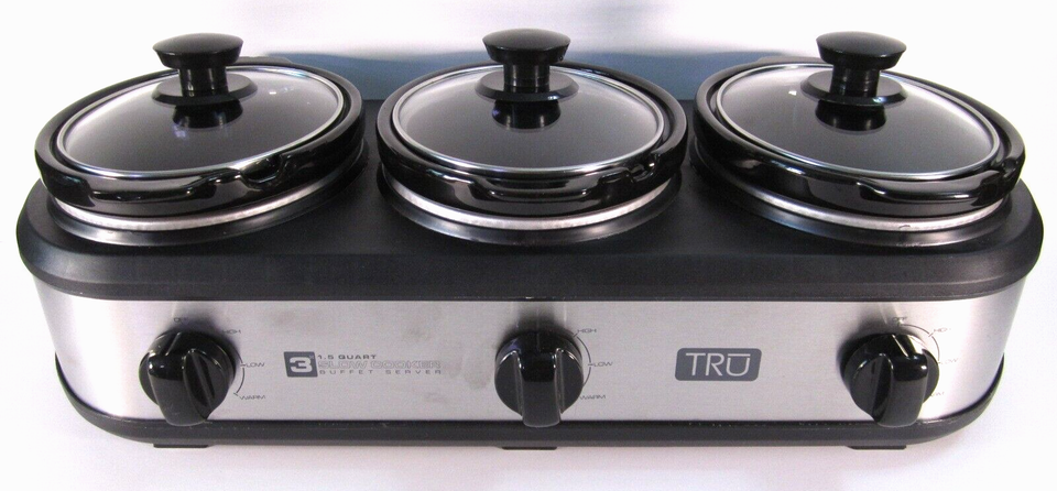 Primary image for 4.5 qt Total Triple slow cooker 1.5 qt inserts independent temperature setting