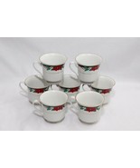 Tienshan Deck The Halls Christmas Cups Lot of 7 Xmas - $20.63 CAD