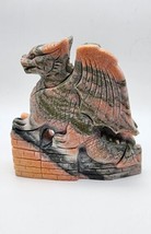 Sunstone Dragon On Castle Wall, Mystical Gemstone Dragon, Crystal Energy Healing - £63.15 GBP