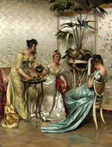 painting Giclee Decor Palace Lady Tea Party Wall Art Printed on Canvas - £8.99 GBP+
