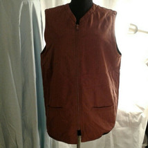 Silk vest jacket S Real Clothes Saks Fifth Avenue P Brown - £29.88 GBP