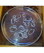 Vintage Rock Lobster 12 1/4&quot; Serving Platter Plate  Heavy Round Clear Glass - $22.71 CAD