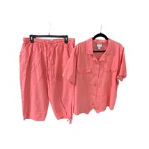 Essentials By Maggie Womens Size 14 16 W 2 Piece Pant Set Outfit Orange ... - $19.05