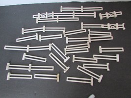 O Scale White Plastic 2 Rail  Fence Sections 30+ pieces   2.75&quot;L    H7 - $5.65