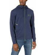 Hugo Boss Mens Navy Blue Saggy Zip Up Hoodie Sweater Jacket, Medium M 37... - £158.65 GBP