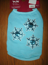 NEW Sequin Snowflakes Dog Sweatshirt blue sz S up to 25 pounds coat vest... - £7.13 GBP