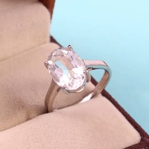 Rock Crystal Quartz Ring Stackable Handmade Ring 925 Sterling Silver Simple Ring - £52.07 GBP