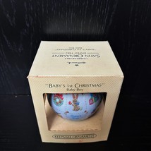 Hallmark Baby Boy’s First 1st Christmas Satin Ball Ornament 1982 Vintage - £15.91 GBP