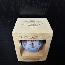 Hallmark Baby Boy’s First 1st Christmas Satin Ball Ornament 1982 Vintage - $19.79