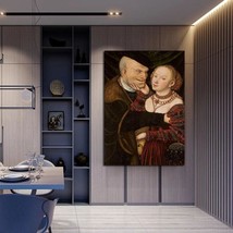 Da Vinci Hand Painted Old Man and Young Woman Hand Painted Oil Paintings Canvas  - £317.58 GBP+