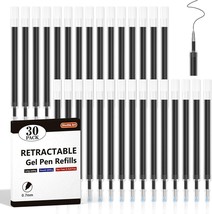 Retractable Gel Pen Refills, Shuttle Art 30 Pack Black Rollerball Gel In... - $13.44