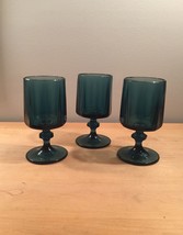 Denim blue goblets set of 3 made by Colony/Indiana Glass in the Nouveau pattern