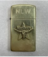 Vintage Zippo Marlboro Longhorn Star Solid Brass Lighter Initials NLW … ... - $106.59 CAD