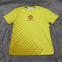 Manchester United Shirt Mens L Yellow Short Sleeve Round Neck Soccer T Shirt - £23.47 GBP