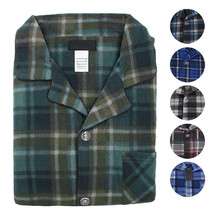 Men&#39;s Classic Fleece 2 Piece Sleepwear Button Up Drawstring Waist Pajama Set - £22.41 GBP