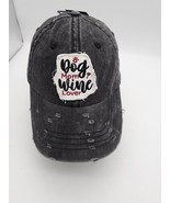 Black Cap/hat By David And Young . Snapback . DOG MOM WINE Lover Tattere... - £5.44 GBP