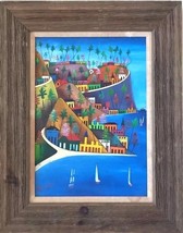 Prego Duffaut Painting Oil Panel Haitian Naive Art Seascape Landscape Nautical - £4,795.23 GBP