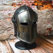 Medieval Barbuta Helmet Roleplay Knight Wearable Steel Helmet Halloween - $94.05