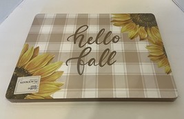 Hello Fall Placements Gather Home Set of 4 Cork Backing Easy Clean 12 by... - $19.68
