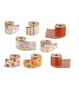 Crafters Square Harvest Style Wire-Edge Ribbon 9-feet 8 Rolls - £28.15 GBP