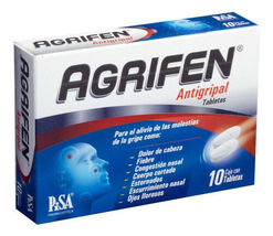 Agrifen~High Quality OTC Adult Relief of Fever &amp; Strong Cold~10 Tablet Box - $21.01