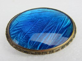 ANTIQUE CZECHOSLOVAKIA SIGNED SAPPHIRE BLUE CRYSTAL 1930s BROOCH-SIGNED - £38.86 GBP