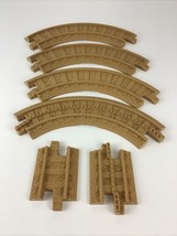 GeoTrax Rail &amp; Road System Replacement Track Pieces Brown Tan Dirt 6pc Lot J11 - £13.41 GBP