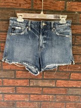 KanCan Denim Shorts Small 100% Cotton Blue Denim Cut Off Back Zipper Fly - $5.70