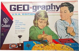 Vintage 1965 USA Edition Geo-Graphy  Board Game Complete - £11.87 GBP