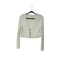 Sky And Sparrow Sweater Women&#39;s Small Cardigan White Long Sleeve Knit Cr... - $245.61 MXN