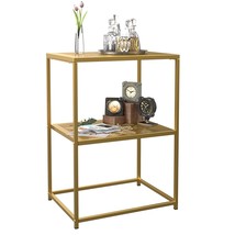 Narrow End Table, Small Gold Side Table For Small Spaces, Standing Metal Shelf,  - £51.77 GBP