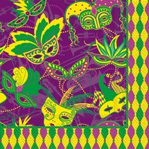 IHR Cocktail Beverage Paper Napkins, 5 x 5-Inches, Mardi Gras - £7.78 GBP