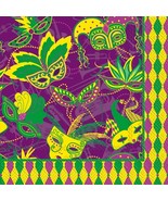 IHR Cocktail Beverage Paper Napkins, 5 x 5-Inches, Mardi Gras - $13.88 CAD